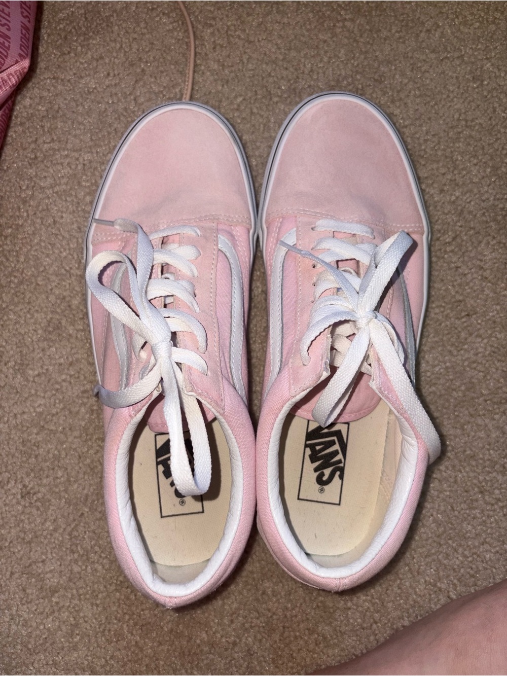 Vans Pink Suede Old Skool Low-Top Sneakers - Picture 3 of 5